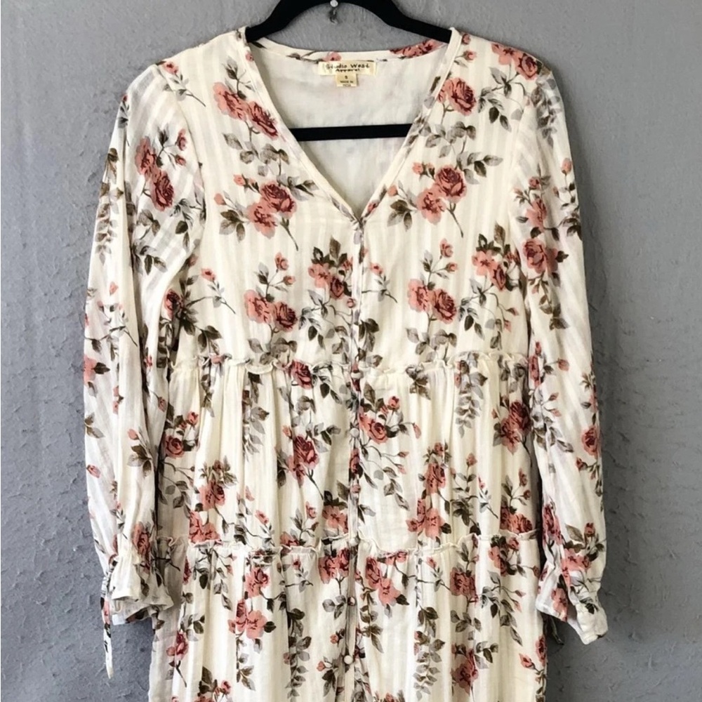Studio West floral Cottagecore peasant country festival tiered midi dress S EUC